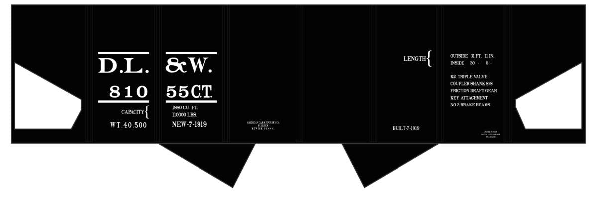 Tichy 10278N N Delaware, Lackawanna and Western USRA Hopper Decal Set