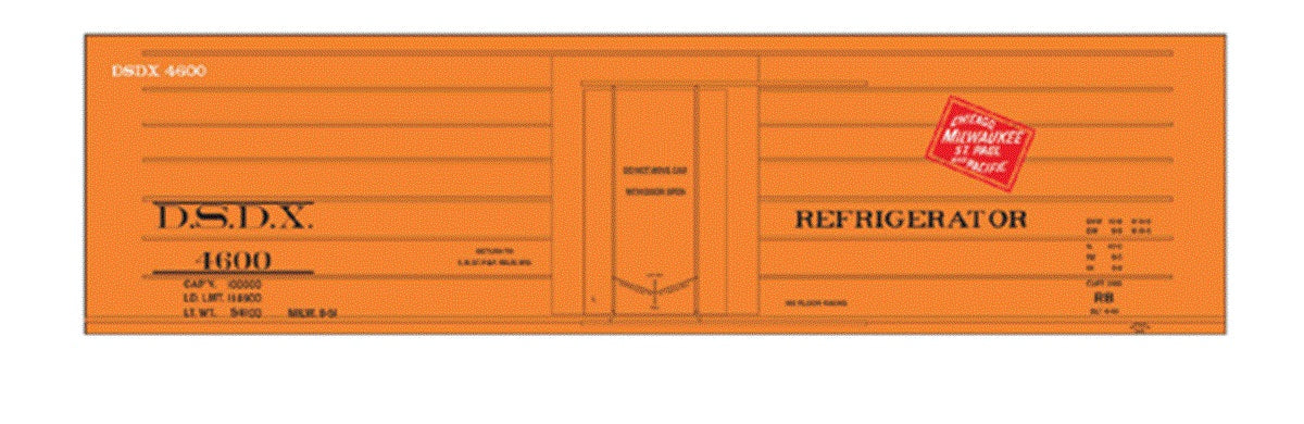 Tichy 10018 HO Milwaukee Road/DSDX Ribbed-Side Reefers Railroad Decal Set