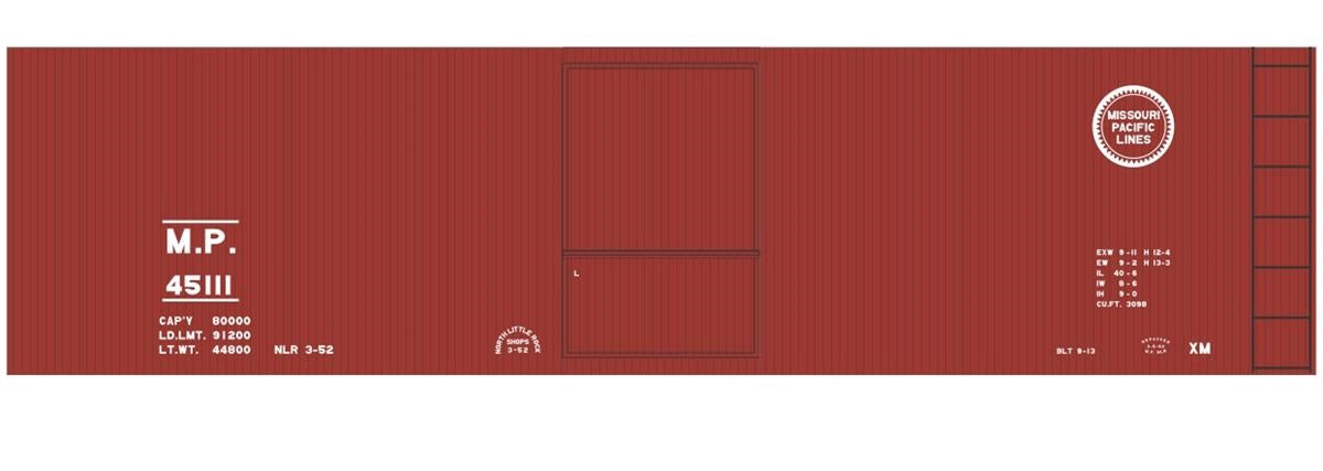 Tichy 10286N N Missouri Pacific 40' Wood DS Boxcar Decal Set