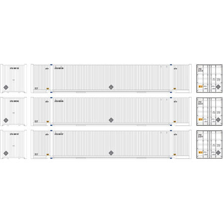 Athearn 72594 HO UPSU 53' Jindo Container Ready-To-Run #2 (Pack of 3)