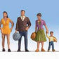 Walthers 949-6056 HO Scale Pedestrians Figures # 2 (Set of 6)