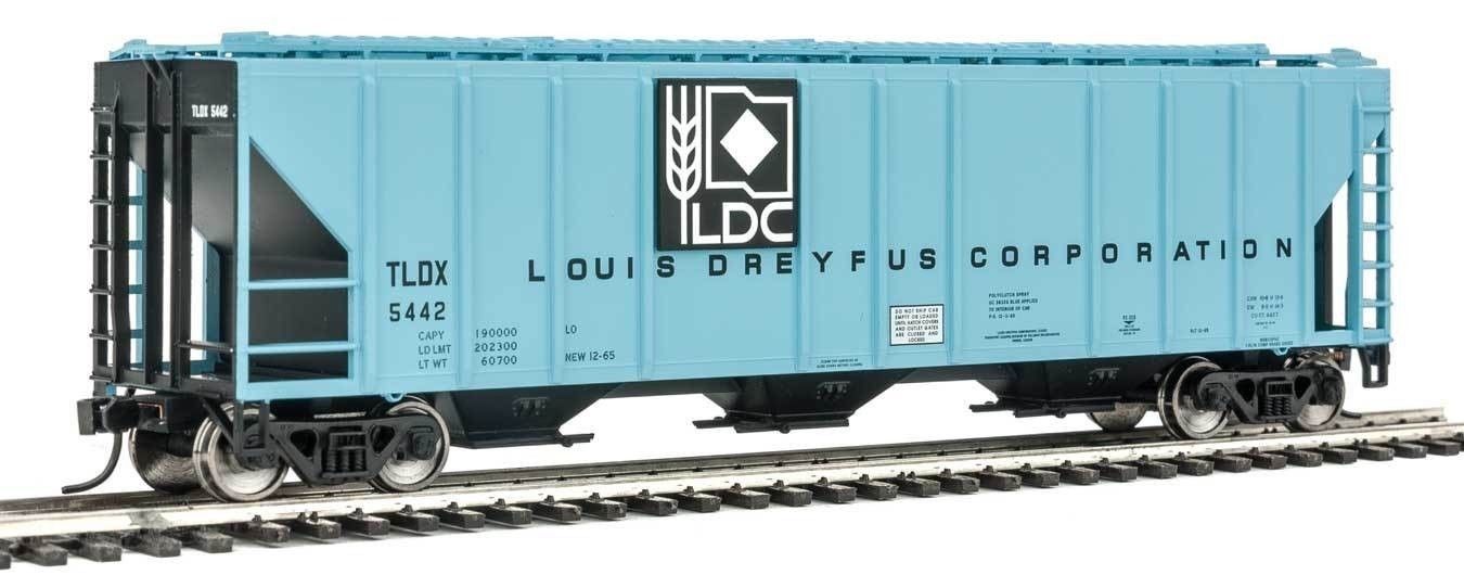 Walthers 910-7277 HO TLDX 54' PS2-CD 4427 Low-Side Covered Hopper RTR #5442