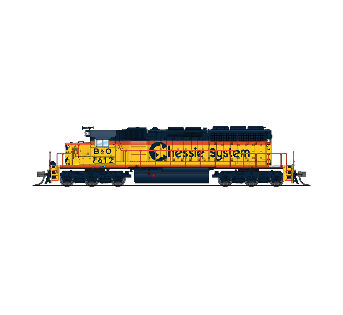 Broadway Limited 3706 N Chessie System (B&O) EMD SD40-2 Diesel Locomotive #7612