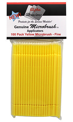 Alpha Abrasives 1351 Yellow Fine Micro Brushes (Pack of 100)
