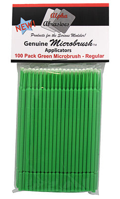 Alpha Abrasives 1352 Green Regular Micro Brushes (Pack of 100)
