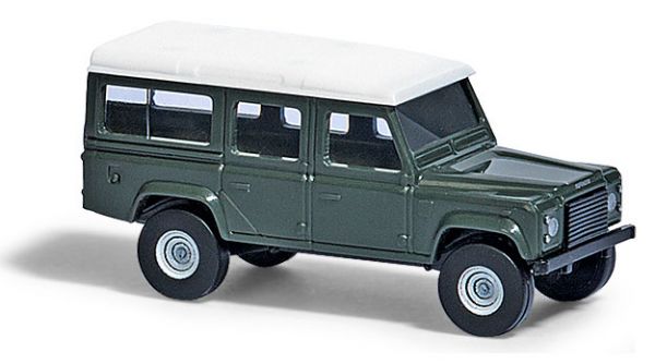 Busch 8371 N Scale Gray / White Land Rover Defender Dark Plastic Vehicle