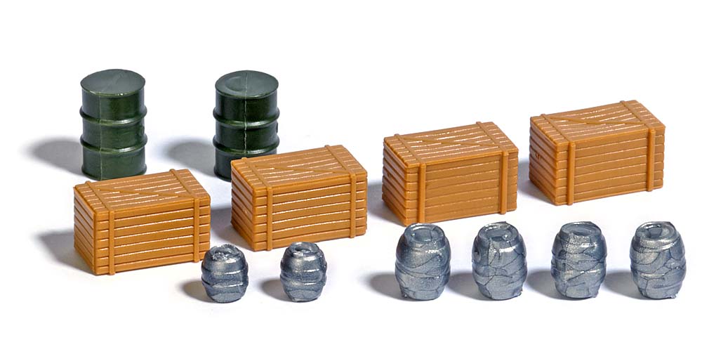Busch 7784 HO Wooden Crates and Barrels