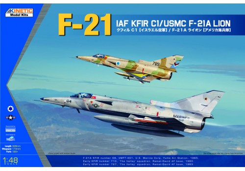 Kinetic 48053 1:48 IAF KFIR C1/USMC F-21A Lion Military Aircraft Plane Kit