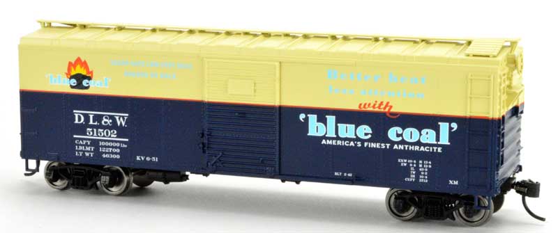 Bowser 42903 HO DL&W Blue Coal RTR 40' Steel Side Boxcar #51500