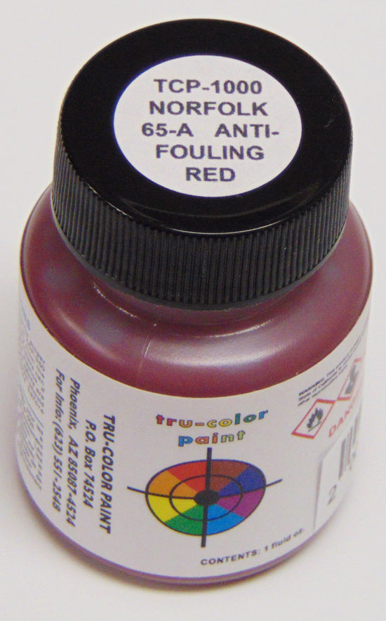 Tru-Color 1000 Military Naval Ships Norfolk 65-A Antifouling Red - 1 oz. Bottle