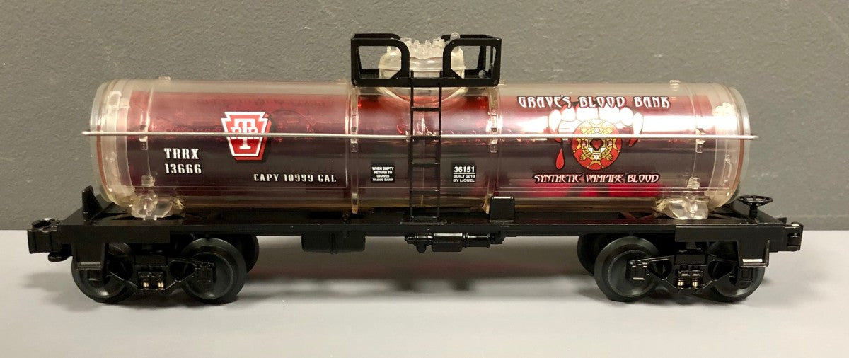 Lionel 6-36151 O Gauge Halloween Graves Blood Bank Tank Car LN/Box