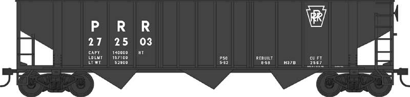 Bowser 42950 HO Pennsylvania Railroad H37B 70-Ton 13-Panel 3-Bay Hopper #272503