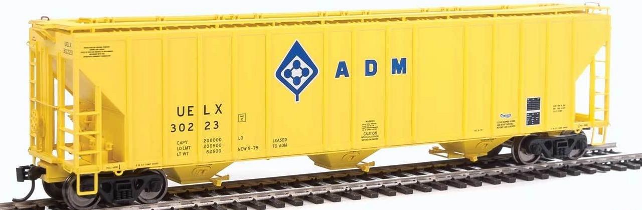 Walthers 920-106124 HO ADM/UELX 55' Evans 4780 3-Bay Covered Hopper #30223