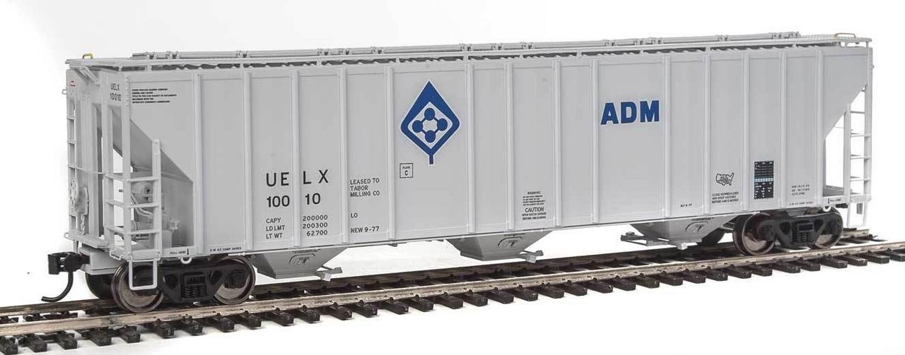 Walthers 920-106123 HO ADM/UELX 55' Evans 4780 3-Bay Covered Hopper #10010