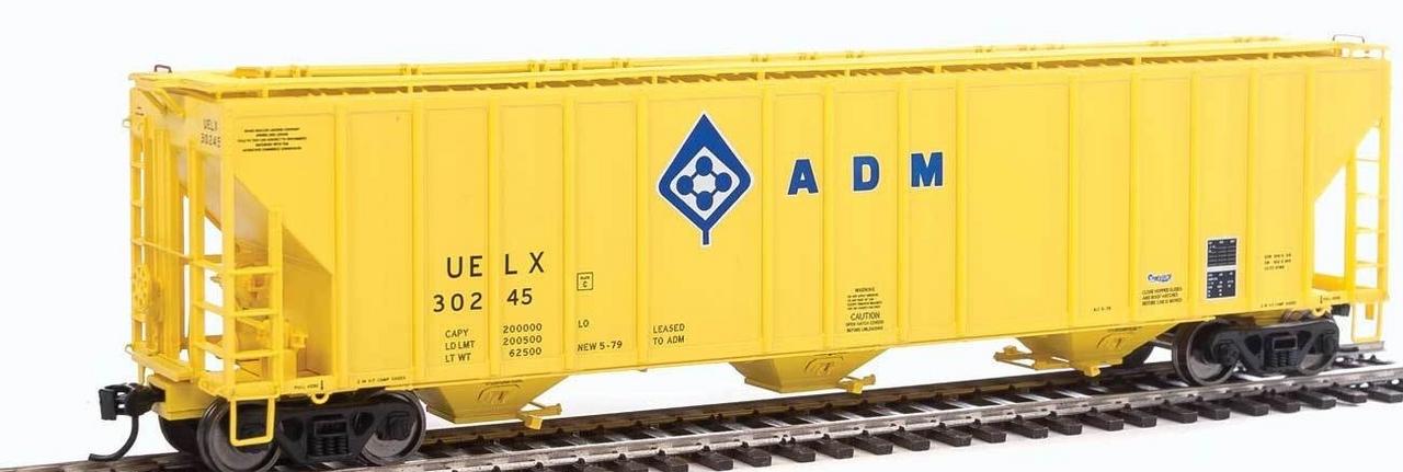 Walthers 920-106127 HO ADM/UELX 55' Evans 4780 3-Bay Covered Hopper #30245
