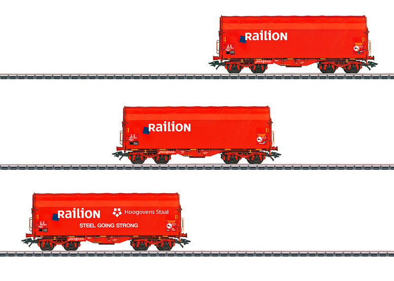Marklin 47221 HO Railion Type Shimmns Sliding Tarp Cars Set (3)