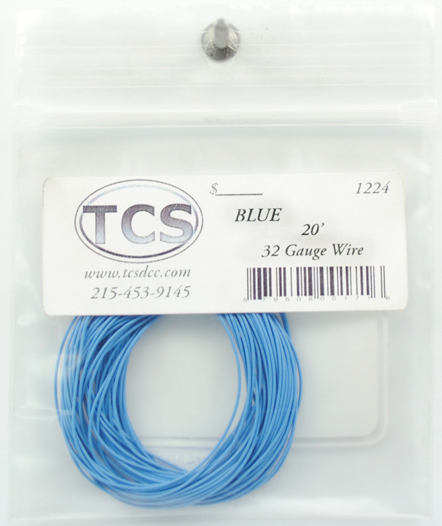 Train Control Systems 1224 20' of 32 Gauge Wire, Blue