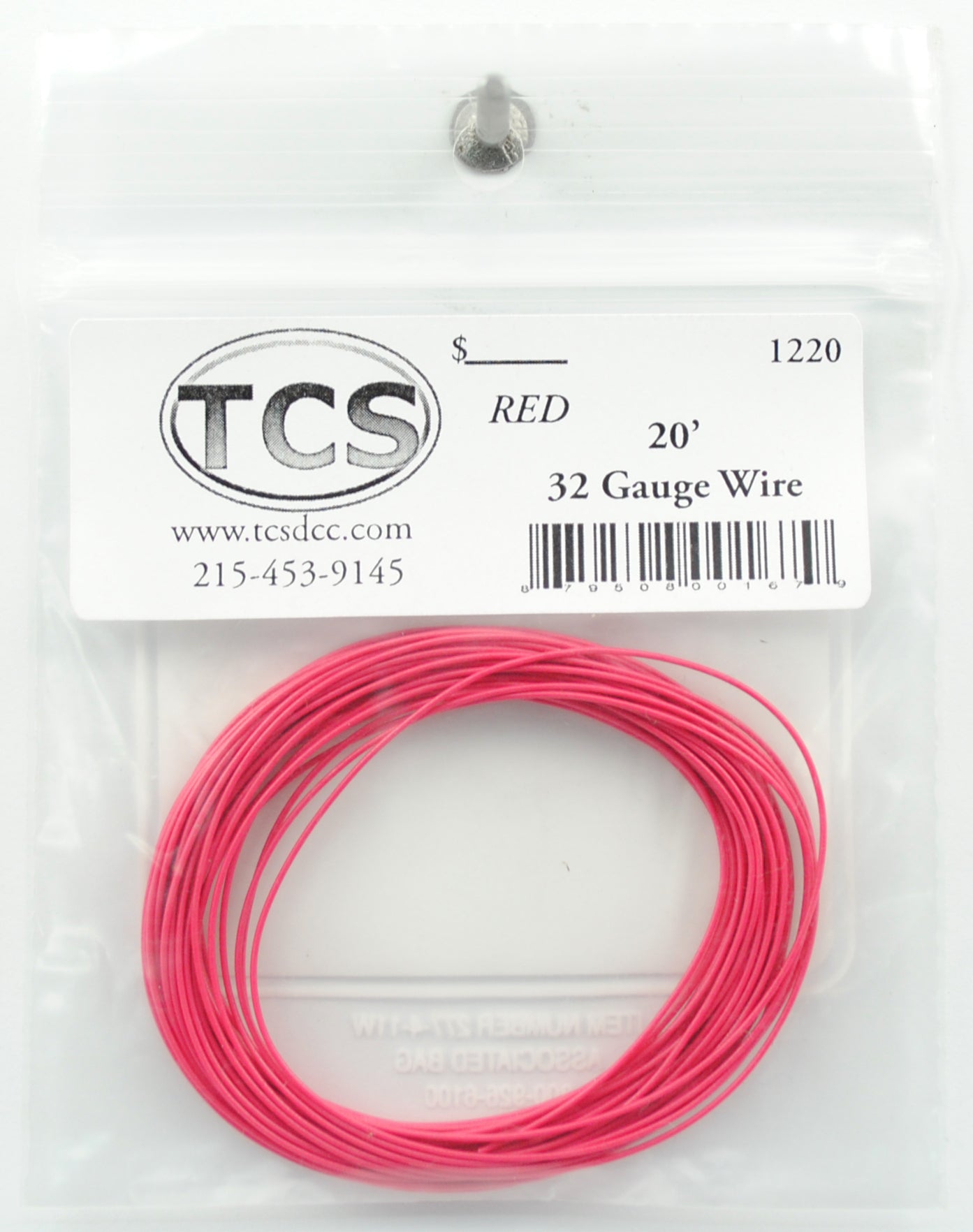 Train Control Systems 1220 20' of 32 Gauge Wire, Red