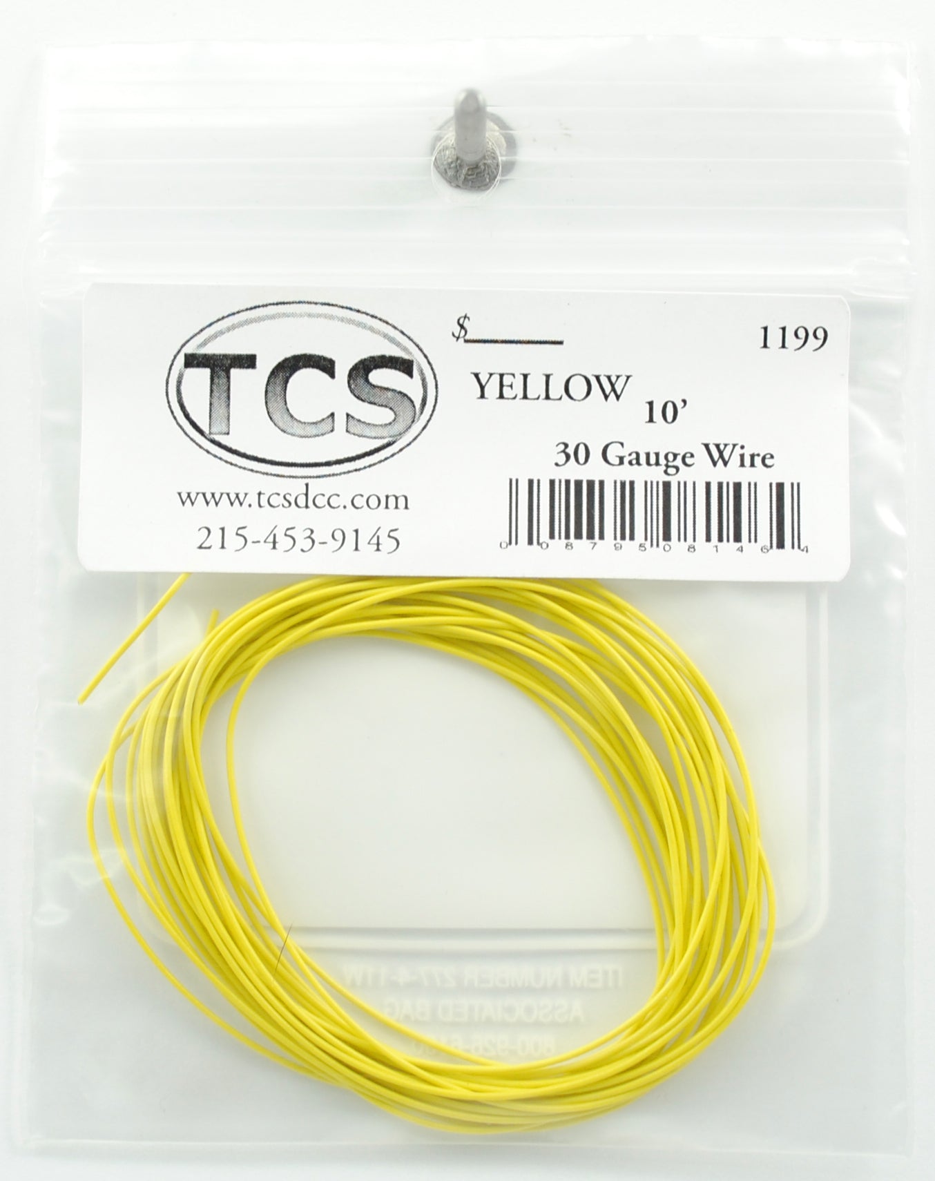 Train Control Systems 1199 10' of 30 Gauge Wire, Yellow