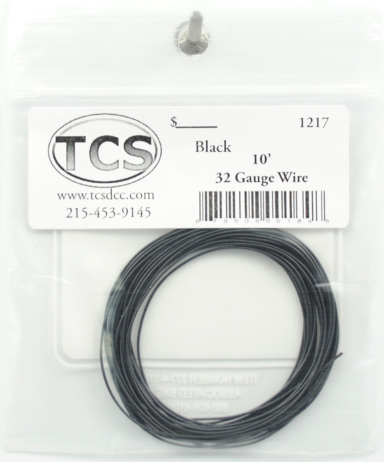 Train Control Systems 1217 10' of 32 Gauge Wire, Black