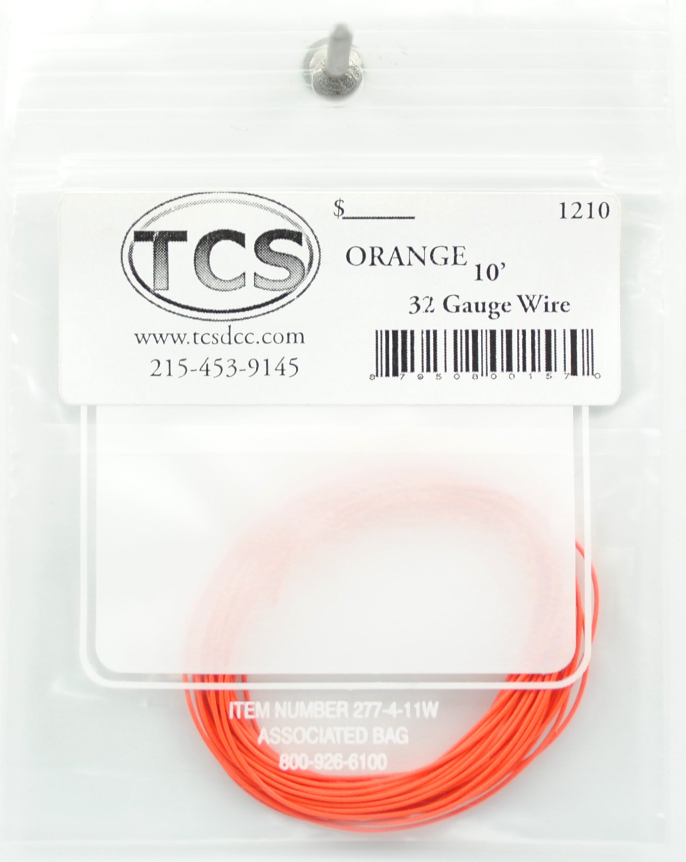 Train Control Systems 1210 10' of 32 Gauge Wire, Orange