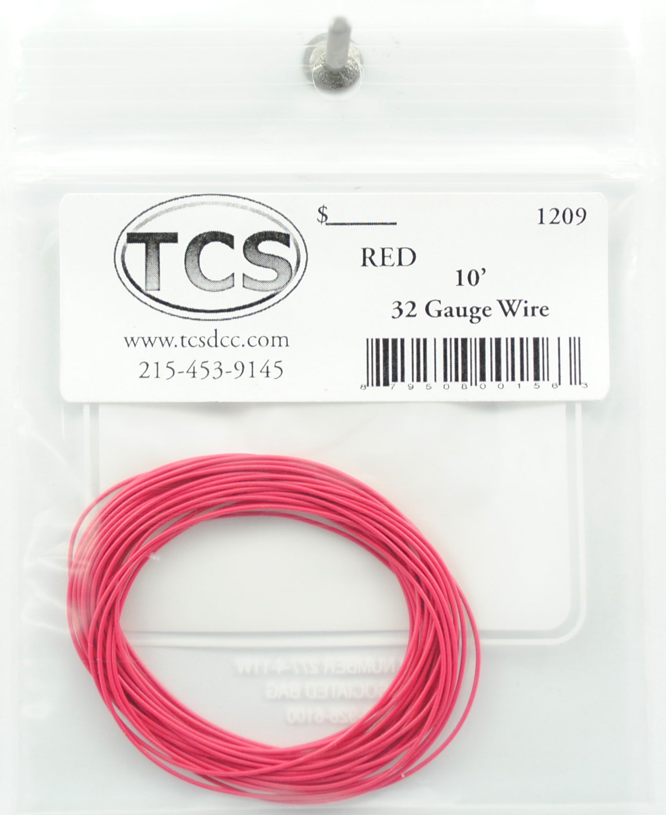 Train Control Systems 1209 10' of 32 Gauge Wire, Red
