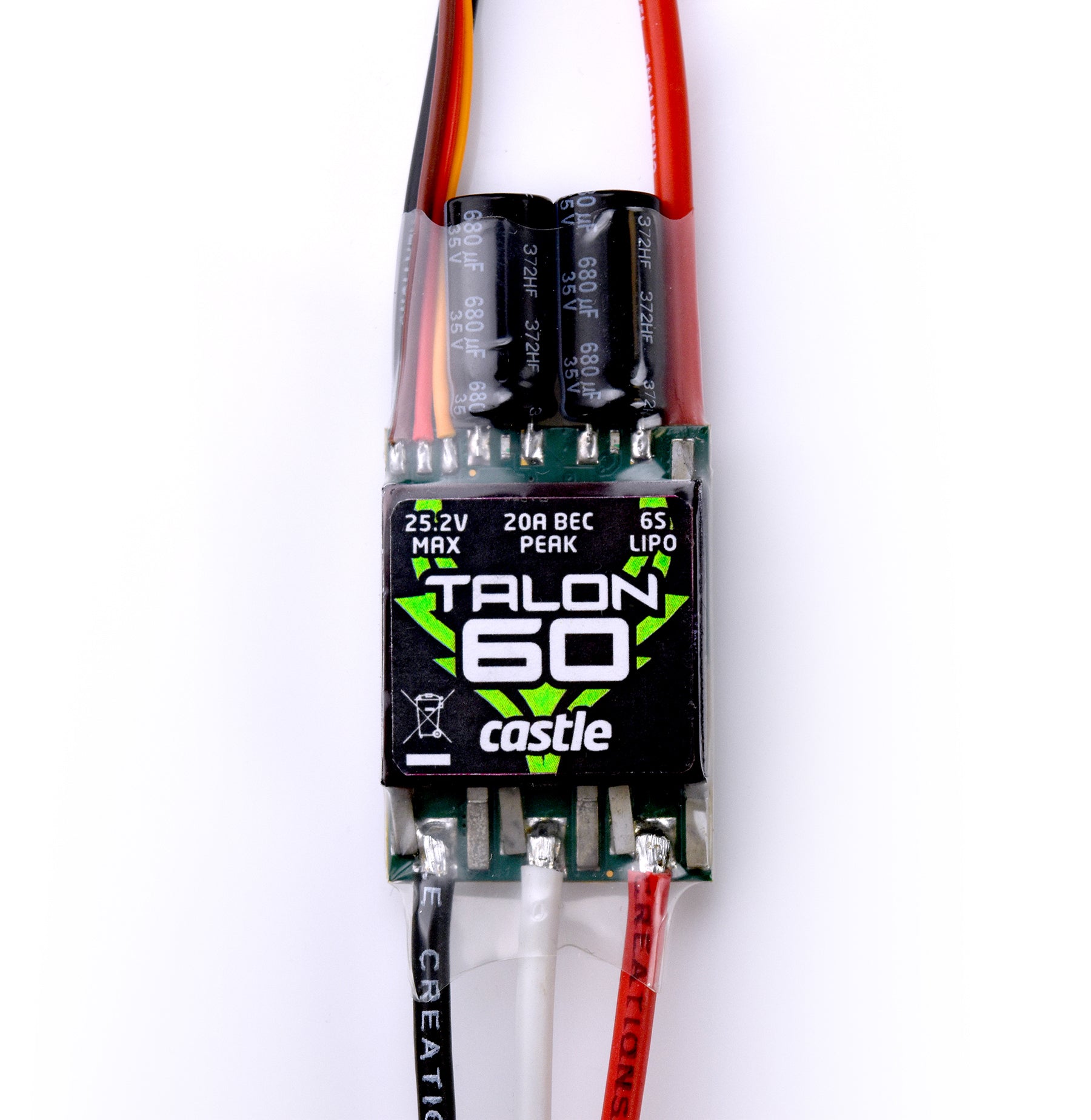 Castle Creations 010-0163-00 Talon 60 6S 60AMP Heavy Duty ESC with 20A BEC