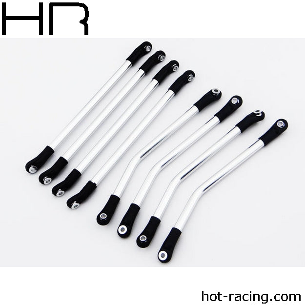 Hot Racing RCS8000P08 Aluminum Silver 4-Link Set - Axial Wraith & AX10