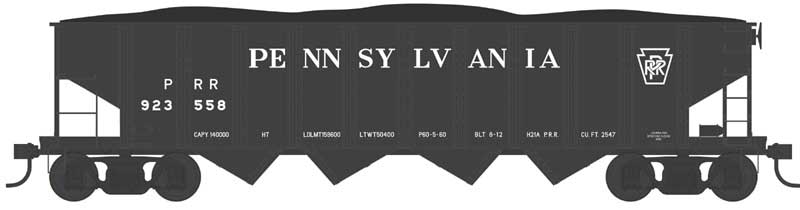 Bowser 43019 HO Pennsylvania Blk Keystone H21a 4-Bay Hopper Car #923558