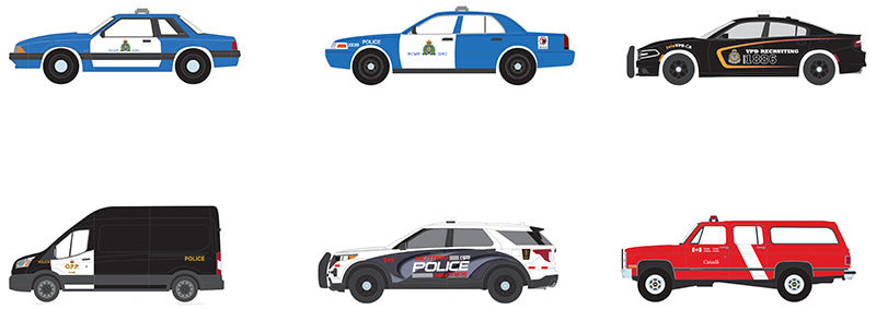 Greenlight Collectibles 43065-CASE 1:64 Hot Pursuit Canada (Set of 6)