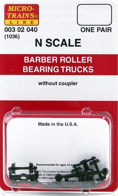 Micro-Trains 00302040 N 1036 Barber Roller Bearing Trucks without Couplers