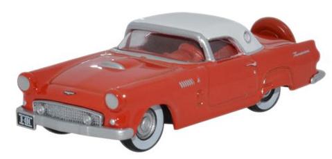 Oxford Diecast 87TH56004 HO 1:87 Red/White 1956 Ford Thunderbird Fiesta Car