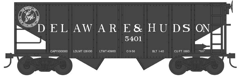 Bowser 43076 HO Delaware & Hudson 55 Ton Fishbelly Hopper Car # 5401 Blt 1-40