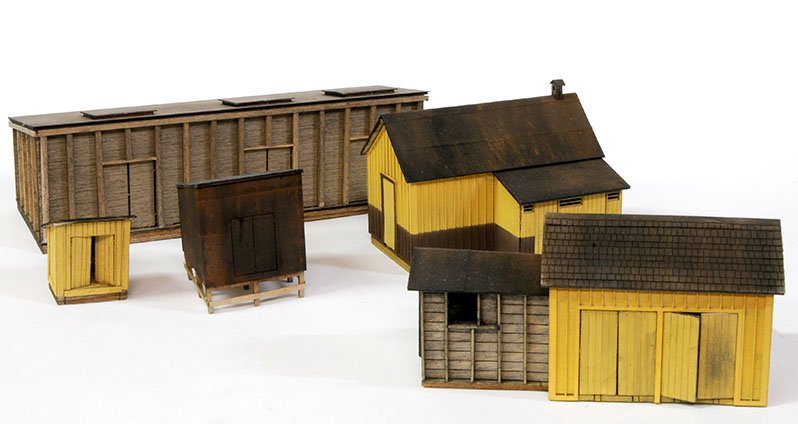Banta Model Works 2155 HO Scale Rico Outbuildings 5 in 1 Building Kit