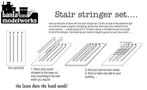 Banta Model Works 728 O Stair Stringers (6)