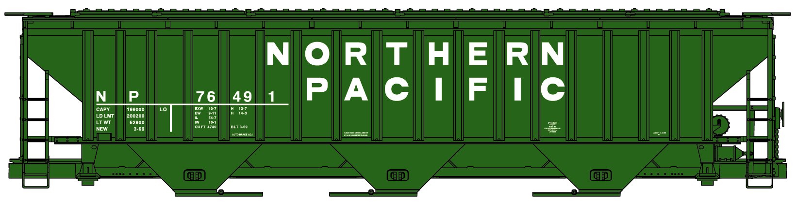 Accurail 6535 HO Northern Pacific Pullman-Standard Covered Hopper # 76491 Kit
