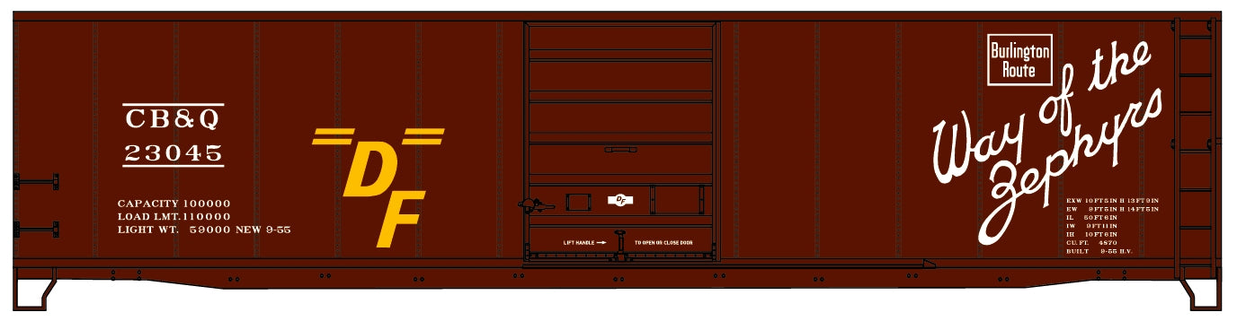 Accurail 5507 HO Chicago Burlington & Quincy 50' Superior Door Steel Boxcar Kit