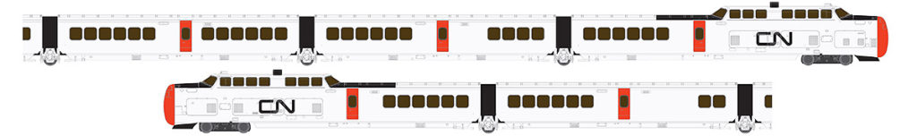 Rapido Trains 520505 N Canadian National Turbotrain Car Set with Sound (5)  LN/Box