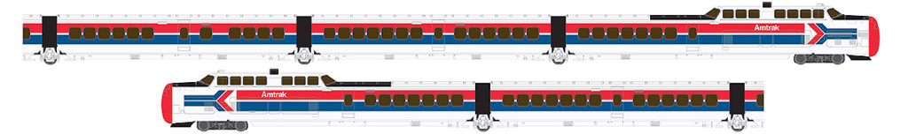 Rapido Trains 520504 N Amtrak Turbotrain Car Set with Sound (5)