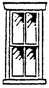 Scale Structures 2267 HO Tall Double Hung 4 Pane Window (Pack of 4)
