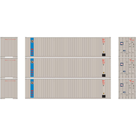 Athearn 29192 HO MOL RTR 40' Corrugate Container with Flat Panel (3)