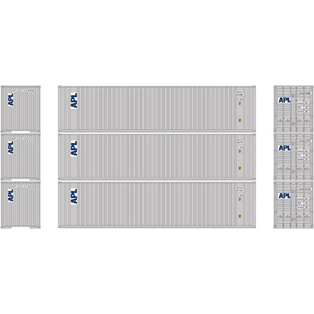 Athearn 29195 HO APL RTR 40' Corrugate Container with Flat Panel (3)
