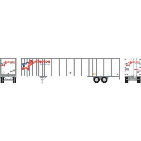 Athearn 72601 HO Burlington RTR 53' Wabash Plate Trailer #P80057