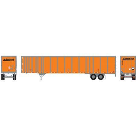 Athearn 72610 HO Schneider RTR 53' Wabash Plate Trailer #A94236