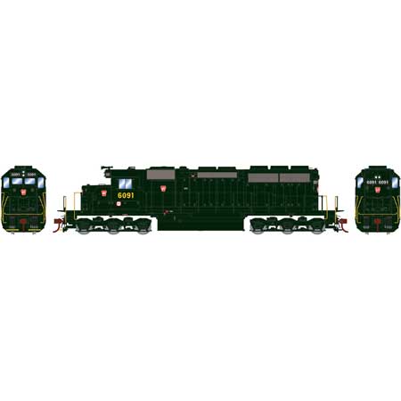 Athearn 88513 HO Pennsylvania Dark Green RTR SD40 Diesel Locomotive #6091