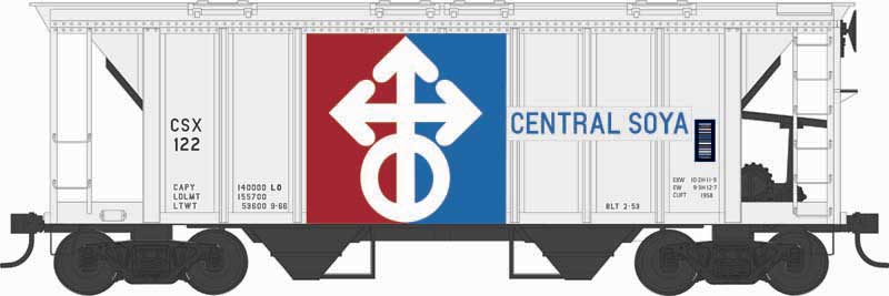 Bowser 43253 HO Central Soya Executive Line H34 Covered Hopper Car #122