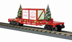 MTH 30-76732 O Christmas Flatcar with Lighted Christmas Trees #120018