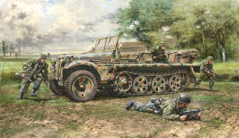 Italeri 6561 1:35 Sd.Kfz. 10 Demag D7 Halftrack w/ German Paratroops Plastic
