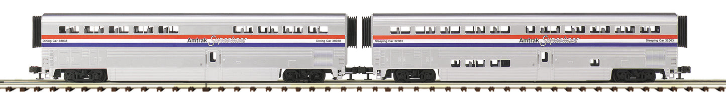 MTH 20-61040 O Amtrak 70' Superliner Phase III Sleeper/Cafe Set (Set of 2)