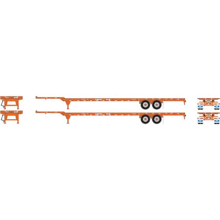 Athearn 26583 HO Scale Trac Intermodal RTR 53' Container Chassis (Set of 2)